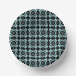Blauw Zwart Geruit Argyle Patroon Papieren Kommen