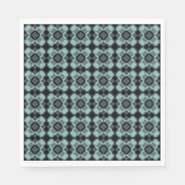 Blauw Zwart Geruit Argyle Patroon Servet