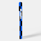 Blauw zwart geruit controlepatroon Case-Mate iPhone case (Achterkant / Links)
