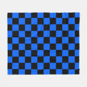 Blauw zwart geruit controlepatroon fleece deken (Voorkant (Horizontaal))