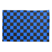 Blauw zwart geruit controlepatroon kussensloop (Achterkant)