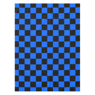 Blauw zwart geruit controlepatroon tafelkleed