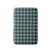 Blauw Zwart geruit Gingham patroon Badmat (Voorkant Verticaal)