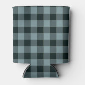 Blauw Zwart geruit Gingham patroon Blikjeskoeler (Voorkant)