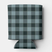 Blauw Zwart geruit Gingham patroon Blikjeskoeler (Achterkant)