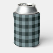 Blauw Zwart geruit Gingham patroon Blikjeskoeler (Blikje Achterkant)