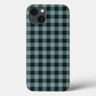 Blauw Zwart geruit Gingham patroon Case-Mate iPhone Case