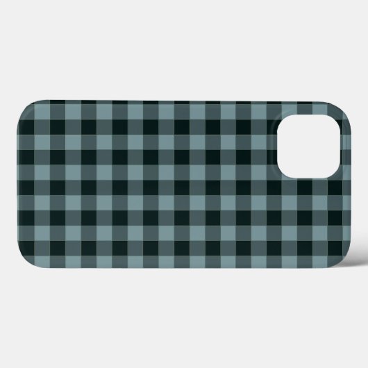 Blauw Zwart geruit Gingham patroon Case-Mate iPhone Case (Achterkant (horizontaal))