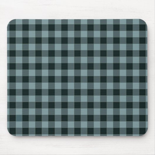Blauw Zwart geruit Gingham patroon Muismat (Voorkant)