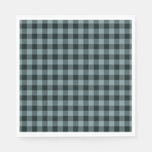 Blauw Zwart geruit Gingham patroon Servet