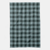 Blauw Zwart geruit Gingham patroon Theedoek (Verticaal)