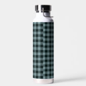 Blauw Zwart geruit Gingham patroon Waterfles (Links)