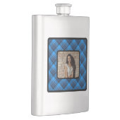 Blauw Zwart geruite foto roestvrij stalen kolf Flacon (Rechts)