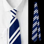 Blauw Zwart Gestreept patroon Stropdas