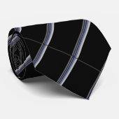 Blauw Zwart Gestreept Stropdas (Opgerold)