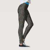 Blauw zwart Glitter met printkaart Leggings (Rechts)