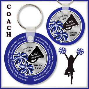Blauw, Zwart, Goedkope Cheer Coach Cadeaus, Cheer Sleutelhanger