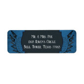 Blauw & Zwart Gotische Vintage Etiket (Voorkant)