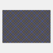 Blauw zwart goud met diagonaal vlakpatroon inpakpapier vel (Voorkant 2)