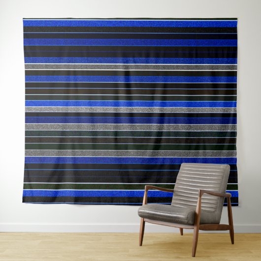 Blauw Zwart Graniet Tapestry Wandkleed (In Situ (horizontaal))