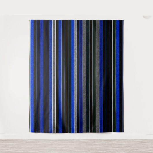 Blauw Zwart Graniet Tapestry Wandkleed (Voorkant)