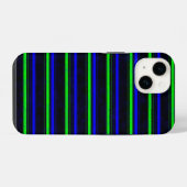 Blauw Zwart Groen Regenboog Strepen iPhone Hoesje (Achterkant horizontaal)