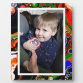 Blauw, zwart, groene faux marmer foto fotoplaat (Voorkant)