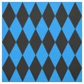 Blauw Zwart Harlekijn Diamanten Dambord Patroon On Stof (Swatch)