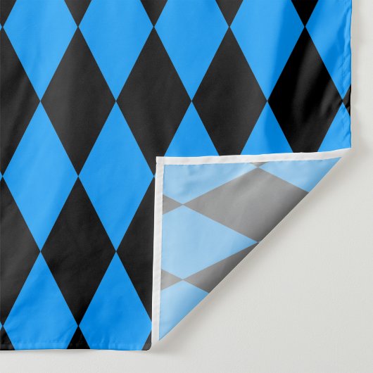 Blauw Zwart Harlekijn Diamanten Dambord Patroon On Stof