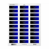Blauw Zwart Hedendaags Uniek Etiket (Full Sheet)