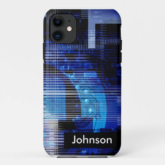 Blauw zwart high tech ontwerp aangepaste iPhone 5 Case-Mate iPhone Case (Achterkant)