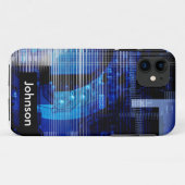 Blauw zwart high tech ontwerp aangepaste iPhone 5 Case-Mate iPhone Case (Achterkant (horizontaal))