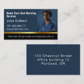 Blauw Zwart Home Health Aide Visitekaartje (Voorkant / Achterkant)