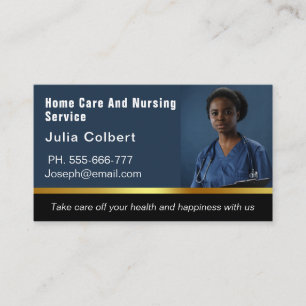 Blauw Zwart Home Health Aide Visitekaartje