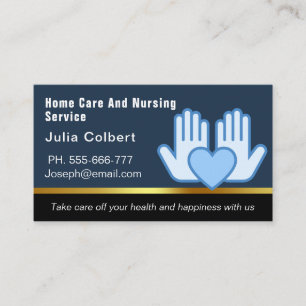 Blauw Zwart Home Health Aide Visitekaartje