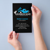 Blauw Zwart Huis Drukwas Service Flyer (Hand)