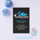Blauw Zwart Huis Drukwas Service Flyer (Enkel)