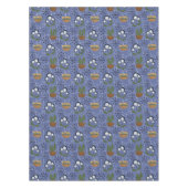 Blauw, zwart, huisplanten | Moderne medio-eeuwse o Tafelkleed (Voorkant)