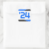 Blauw & Zwart Klasse van '24 Afstuderen Vierkante Sticker (Tas)