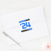 Blauw & Zwart Klasse van '24 Afstuderen Vierkante Sticker (Envelop)