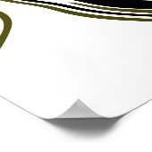 Blauw, zwart, koraal, witte zwepen, marmer als kun poster (Hoek)