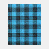 Blauw Zwart Kruisraster Buffalo Check Fleece Deken (Voorkant)
