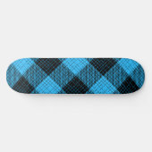 Blauw Zwart Kruisraster Buffalo Check Persoonlijk Skateboard (Horizontaal)