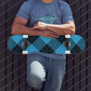 Blauw Zwart Kruisraster Buffalo Check Persoonlijk Skateboard