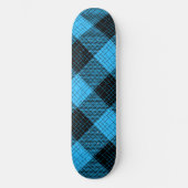 Blauw Zwart Kruisraster Buffalo Check Persoonlijk Skateboard (Voorkant)