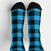 Blauw Zwart Kruisraster Buffalo Check Sokken (Top)