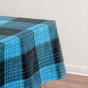 Blauw Zwart Kruisraster Buffalo Check Tafelkleed