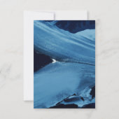 Blauw & Zwart Kwaststreek Kunst Elegant Modern  Save The Date (Achterkant)