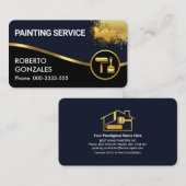 Blauw Zwart Lagen Gouden Golf Schilder Visitekaartje (Voorkant / Achterkant)