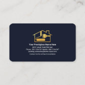 Blauw Zwart Lagen Gouden Golf Schilder Visitekaartje (Achterkant)